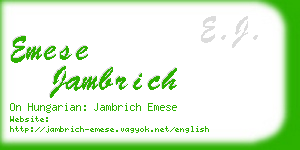 emese jambrich business card